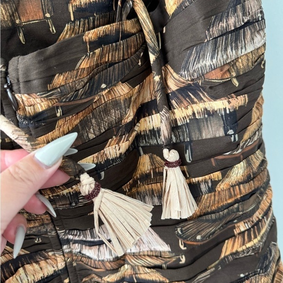 FARM RIO Shuhu Brown Sleeveless Maxi Dress - Picture 7 of 11